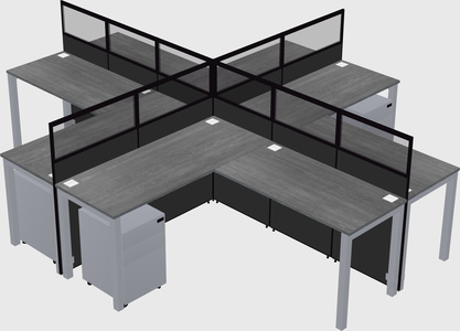 Shared l-shaped cubicles