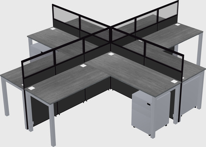 Shared l-shaped cubicles