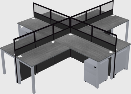 Shared l-shaped cubicles