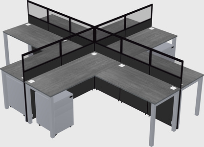 Shared l-shaped cubicles