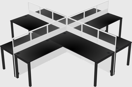 Shared l-shaped cubicles