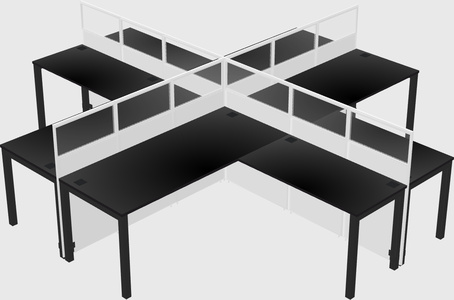 Shared l-shaped cubicles