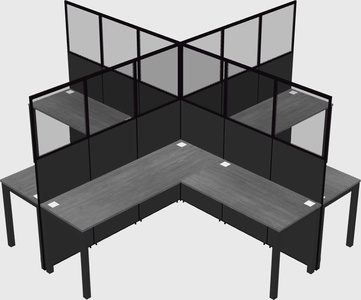 Shared l-shaped cubicles