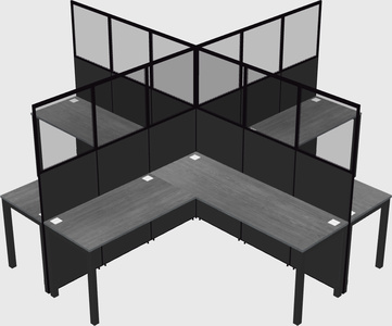 Shared l-shaped cubicles