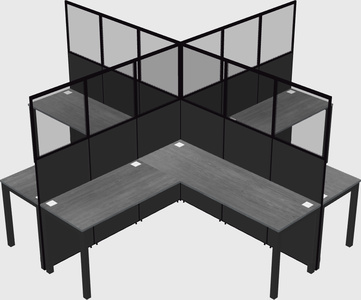 Shared l-shaped cubicles
