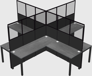 Shared l-shaped cubicles