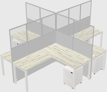 Shared l-shaped cubicles