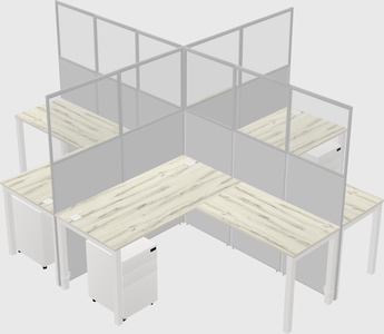 Shared l-shaped cubicles