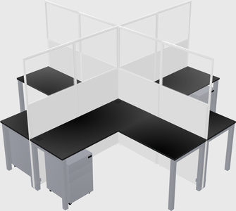 Shared l-shaped cubicles