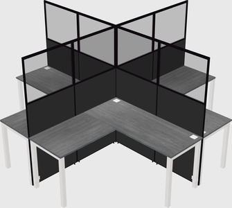 Shared l-shaped cubicles