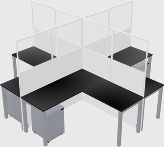 Shared l-shaped cubicles