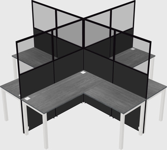 Shared l-shaped cubicles