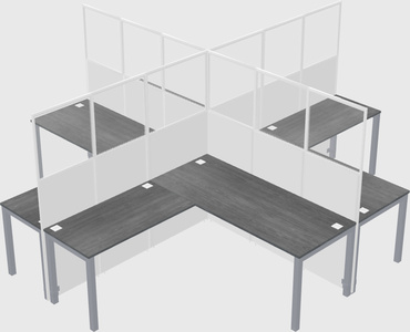 Shared l-shaped cubicles