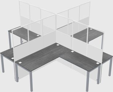 Shared l-shaped cubicles