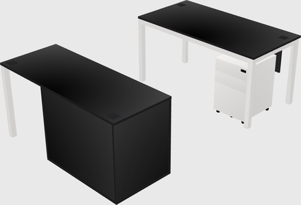 Parallel desk + file cabinet
