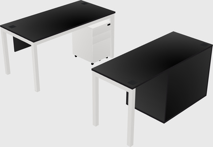Parallel desk + file cabinet