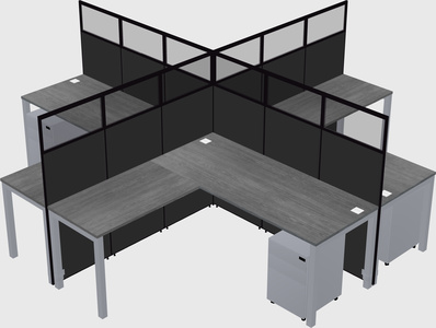 Shared l-shaped cubicles