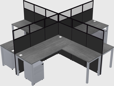 Shared l-shaped cubicles