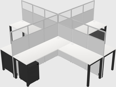 Shared l-shaped cubicles