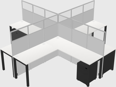 Shared l-shaped cubicles