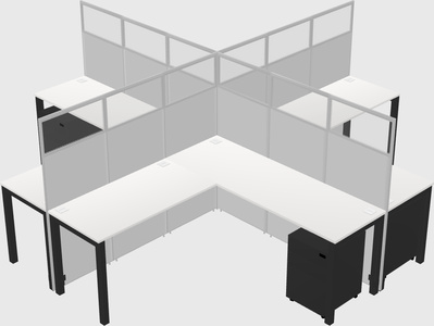 Shared l-shaped cubicles