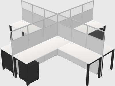 Shared l-shaped cubicles
