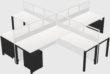 Shared l-shaped cubicles