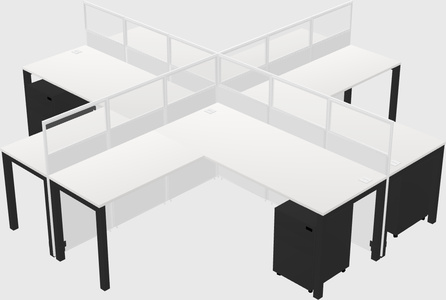 Shared l-shaped cubicles