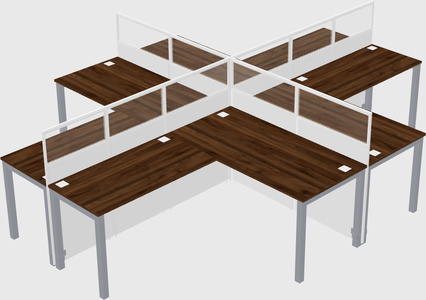 Shared l-shaped cubicles