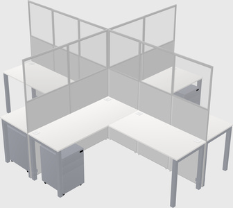 Shared L-shaped Cubicles