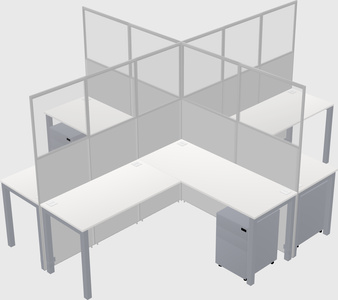Shared l-shaped cubicles