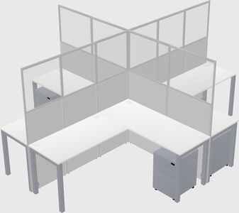 Shared l-shaped cubicles