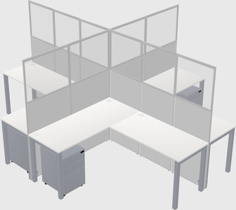 Shared l-shaped cubicles