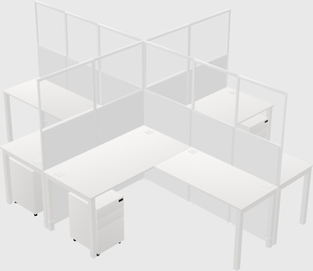 Shared l-shaped cubicles