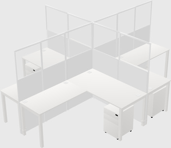 Shared l-shaped cubicles