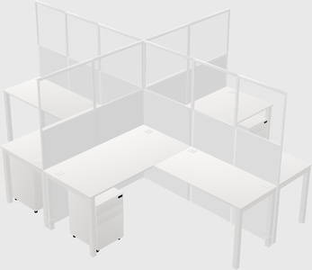 Shared l-shaped cubicles