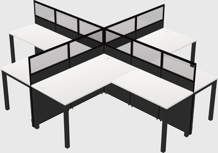Shared l-shaped cubicles
