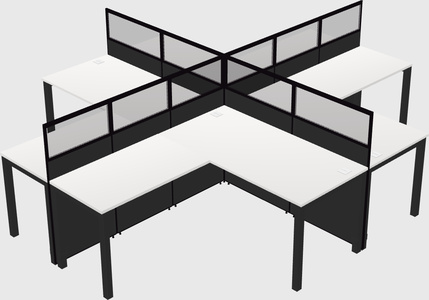Shared l-shaped cubicles