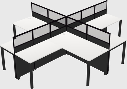 Shared l-shaped cubicles