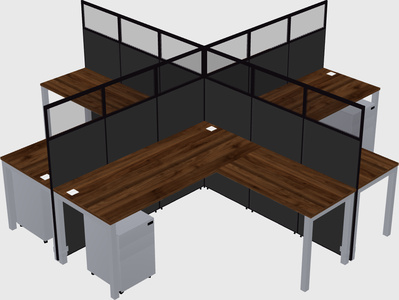 Shared l-shaped cubicles