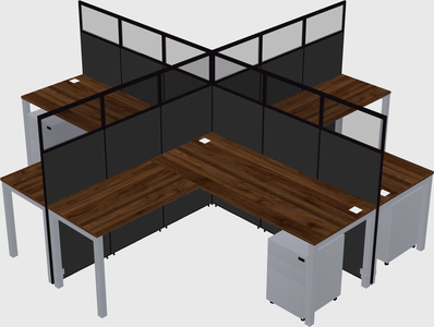 Shared l-shaped cubicles