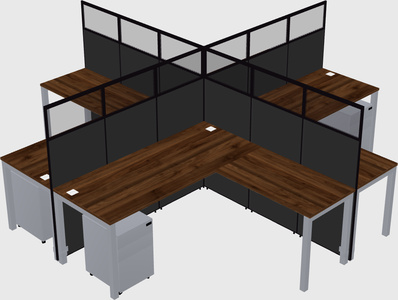 Shared l-shaped cubicles
