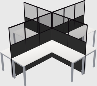 Shared l-shaped cubicles