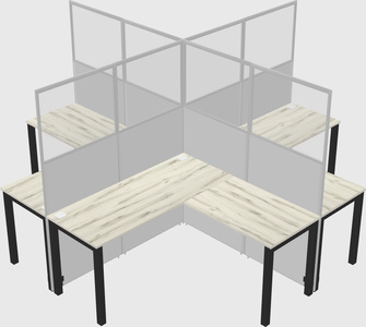 Shared l-shaped cubicles