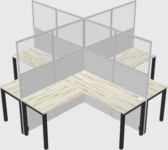 Shared l-shaped cubicles