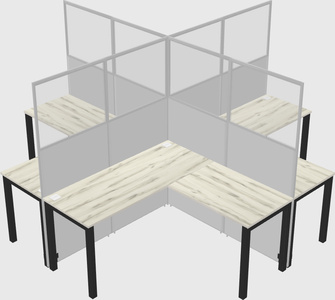Shared l-shaped cubicles