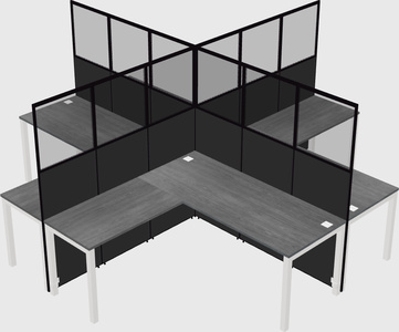 Shared l-shaped cubicles