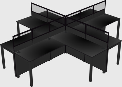 Shared l-shaped cubicles