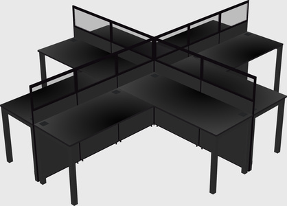 Shared l-shaped cubicles