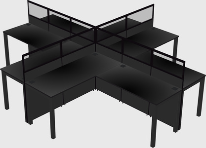 Shared l-shaped cubicles